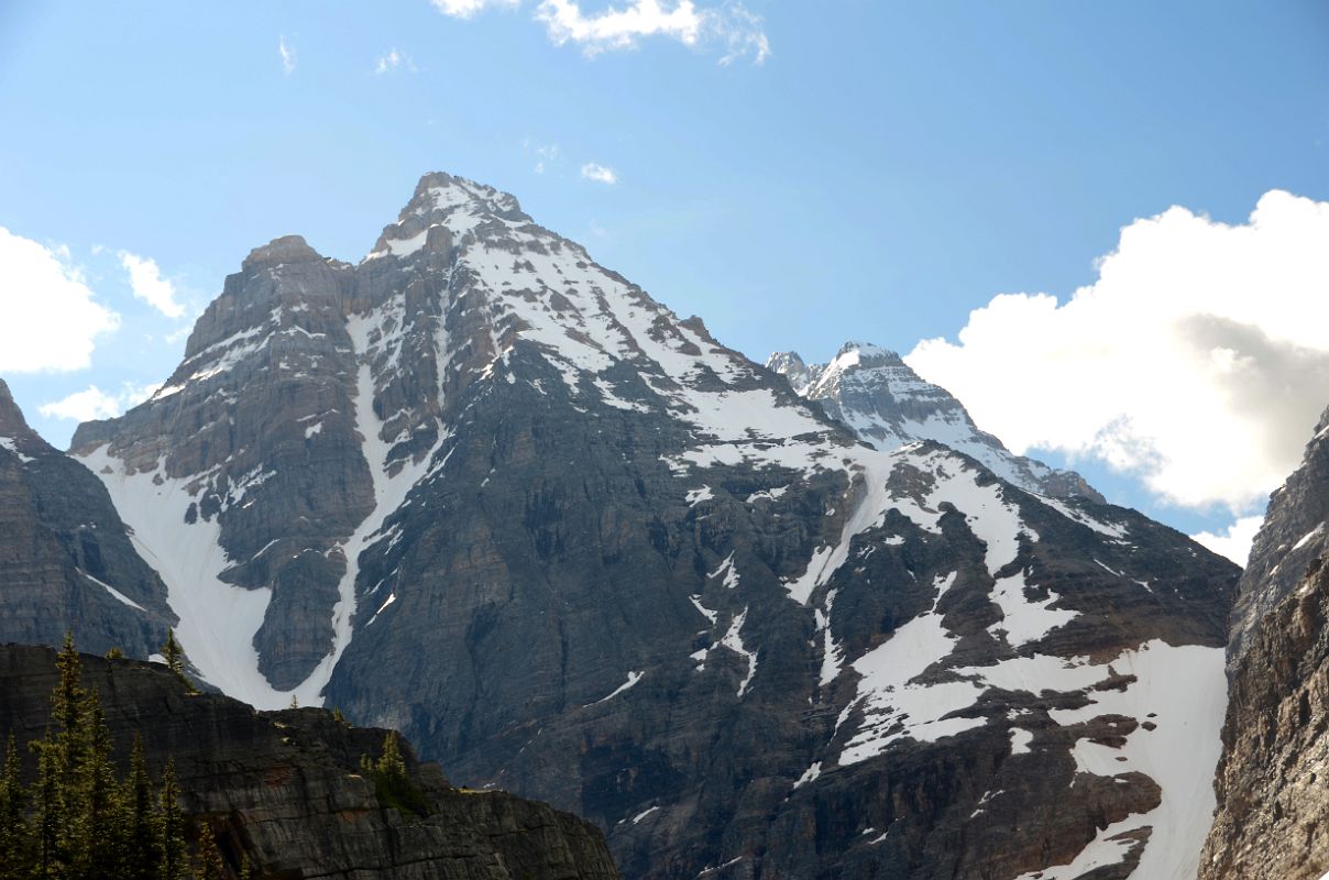 22 Ringrose Peak and Mount Hungabee From Lake Victoria On Lake Oesa Trail At Lake O-Hara Morning